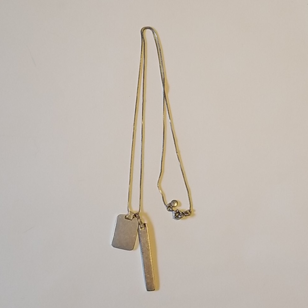 Madewell Silver Tag Pendant Necklace